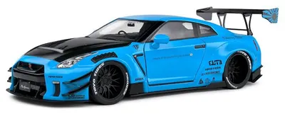 Model de colecție SOLIDO Modern: Mașini - Nissan GT-R (R35) Liberty Walk Body Kit 2 0, Baby Blue, 2024
