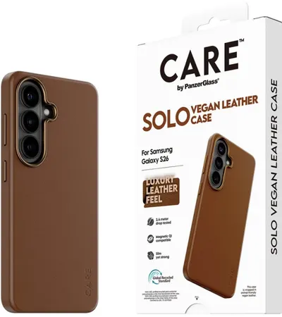 Husă CARE – Solo, Galaxy S26, Qi, maro