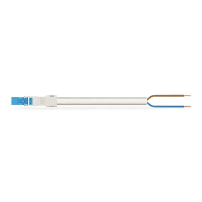pre-assembled connecting cable; Eca; Plug/open-ended; 2-pole; Cod. I; H05Z1Z1-F 2 x 1,50 mm²; 8 m; 1,50 mm²; blue