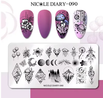 Matrita metalica stampila unghii Nicole Diary 090
