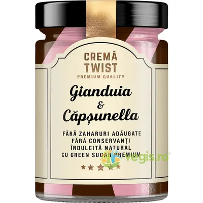 Crema Twist Gianduia si Capsunella fara Zahar Adaugat Secretele Ramonei 350g