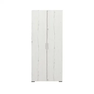 Dulap CORINNE, 2 usi, 4 rafturi, alb Elvetia, 80x50x188 cm
