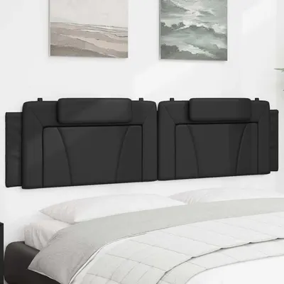 vidaXL Pernă pentru tăblie pat, Viana, negru, 200 cm, piele artificială