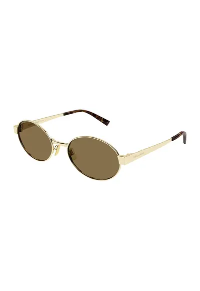 Ochelari de soare rotunzi cu rama metalica - 654963 - Auriu