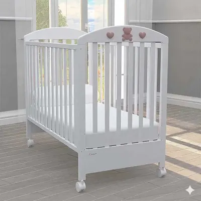 Patut pentru bebeluși Bambino Casa - Bella, Bianco-Rosa