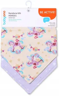 Bavetă-banderolă BabyOno - Be Active, 2 bucăți, Caii