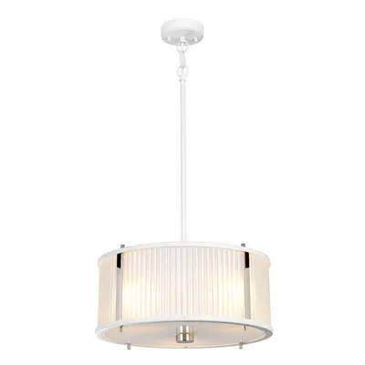 Lampa suspendata Corona 3 Light Pendant – White Polished Nickel