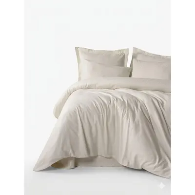 Lenjerie de pat bej din bumbac ranforcé pentru pat de o persoană 140x200 cm Checkered – Mila Home Luxury
