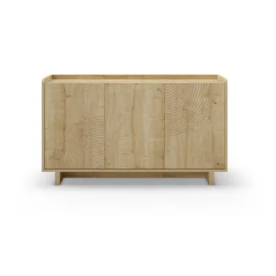 Comodă în culoare naturală cu aspect de lemn de stejar 140x80x40 cm Daira – Marckeric