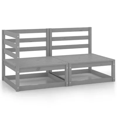 Gossi set mobilier de gradina, 2 piese, gri, lemn masiv de pin