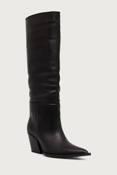 Steve Madden cizme cu toc pentru femei din piele Menthe