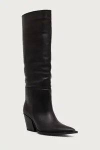 Steve Madden cizme cu toc pentru femei din piele Menthe