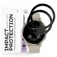 Folie Protectie Techsuit Nano Flex pentru Garmin Venu 3S, Set 2 bucati, Plastic, Neagra