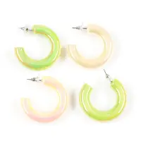 Set 2 perechi de cercei hoop pastel