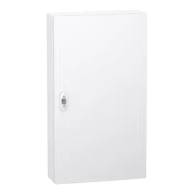PrismaSet XS, Cofret cu montaj aparent, 4x18 Module, material plastic, usa plina alba, cu 1 bloc terminal