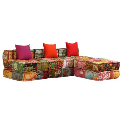 Gossi canapea puf modulara cu 3 locuri, petice, material textil