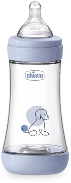 Biberon Chicco Perfect 5 - debit mediu, 240 ml, 3+ luni, albastru