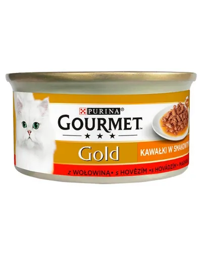 GOURMET Gold Sauce Delights Hrana umeda cu vita pentru pisici adulte 85 g
