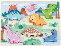 Puzzle 3D din lemn Lelin - Dinozaurii