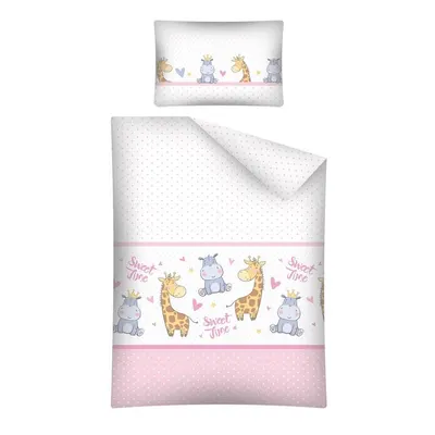 Lenjerie patut cu 3 piese 120x60 cm Hipo girafa