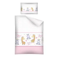 Lenjerie patut cu 3 piese 120x60 cm Hipo girafa