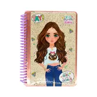 Carnețel pentru scris și desenat, cu glitter auriu, 700 file + 1 pagină cu stickere, Big Dream Girls
