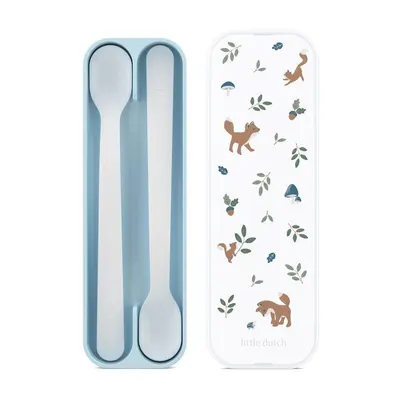 Linguri pentru copii albastru-deschis din plastic 2 buc. Forest Friends by Little Dutch – Mepal