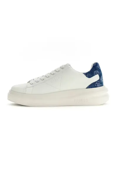 Pantofi sport din piele si piele ecologica - Alb/Albastru