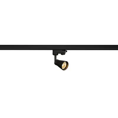Iluminat decorativ pe sina, AVO TRACK Senile GU10, la fata locului negru pentru 240V track 3 faze, QPAR51, negru, max. 50W, inclusiv. adaptor 3 faze