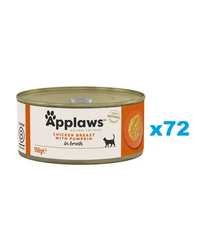 APPLAWS Cat Adult Chicken Breast with Pumpkin in Broth piept de pui si dovleac in supa 72x156 g