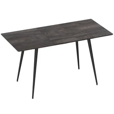 HOMCOM Masă Extensibilă pentru Sufragerie, 6-8 Persoane, 120-160x75 cm, Blat Efect Lemn, Picioare din Oțel | Aosom Romania