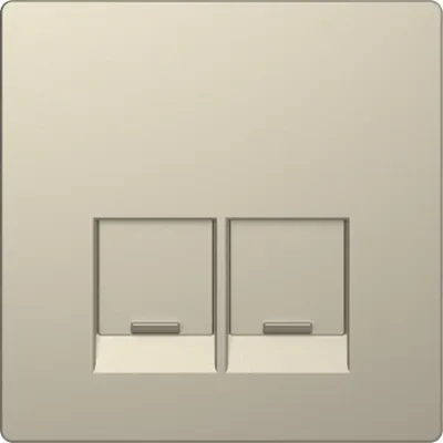 Placa centrala, Merten System M, cu 2 prize pentru conector RJ45 Schneider Electric, Sahara