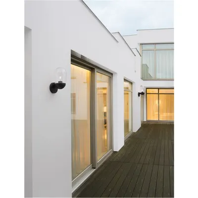 Aplica OMIKA Inchis Gri Aluminum & Sticla clara LED E27 1x12 Wat 110-240 Volt Fara bec IP54