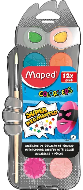 Vopsele acuarele cu pensula Maped Color Peps - 21 culori