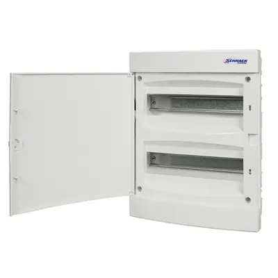 Dulap distrib. incastr. 2r-24UH, usa din plastic alb mat
