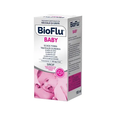 Bioflu Baby Sirop cu gust de portocale si cirese