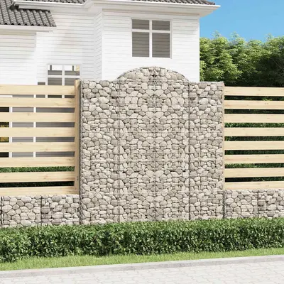 vidaXL Coșuri gabion arcuite, 9 buc, 200x50x220/240cm, fier galvanizat