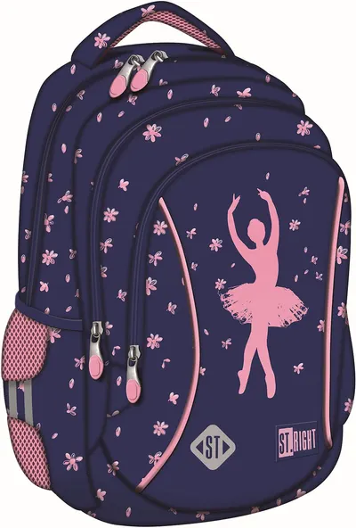 Ghiozdan școlar St. Right Pink Ballerina - 3 compartiment