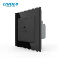 Priza simpla USB tip C, cu rama sticla Negru