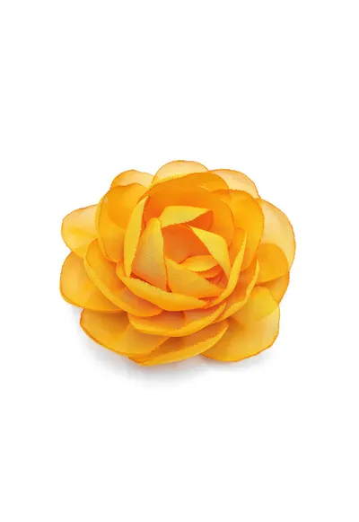 Agrafa par floare trandafir - Rose - voal rosu corai - Portocaliu