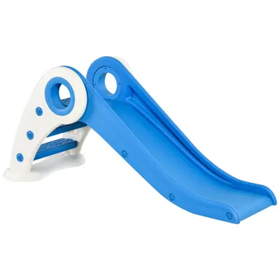 HOMCOM Toboggan Copil Pliabil 3 pana la 6 Ani Utilizare interior exterior dim. 120L x 50l x 56H cm HDPE Albastru | Aosom Romania