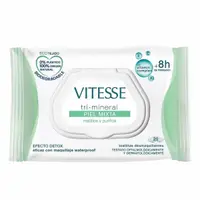 Șervețele Demachiante Vitesse Tri-Mineral Piele Mixtă (25 Unități)
