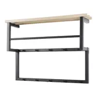 Cuier de perete negru/în culoare naturală cu raft din metal 71 cm Rizzoli – Spinder Design