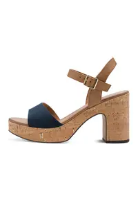Sandale cu bareta pe glezna - Caramel/Bleumarin