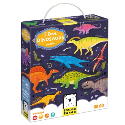 Puzzle educativ, Banana Panda, I love Dinosaurs, 60 piese
