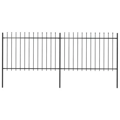 vidaXL Gard de grădină cu vârf tip suliță din oțel, 337x120 cm, negru