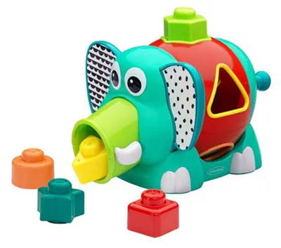Jucărie pentru bebeluși Infantino - Sortator, elefant, multicolor, 5 forme