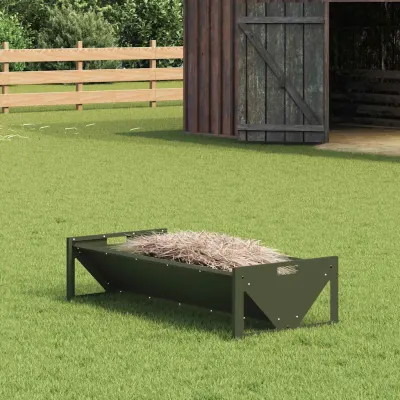 vidaXL Jgheab pentru hrănirea animalelor Verde măsliniu 10 kg