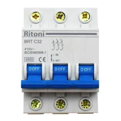 Intrerupator automat tripolar RITONI BRT 4.5kA MCB 63/3/C 63A