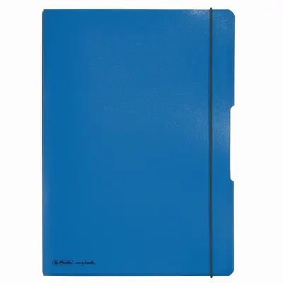 Caiet My.Book Flex A4, 40 file x2, Herlitz albastru transparent, dictando+matematica